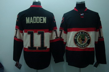 Chicago Blackhawks 11 Madden Black Jerseys New Third