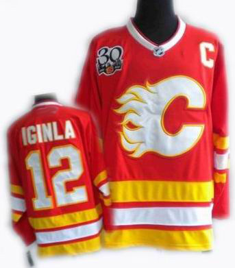 RBK hockey jerseys,Calgary Flames 12# IGINLA red 30th