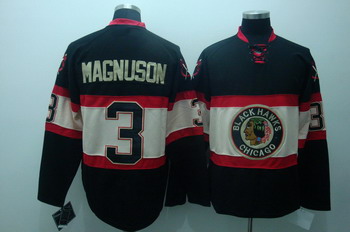 Chicago Blackhawks 3 Magnuson Black Jerseys New Third 2010 STANLEY CUP CHAMPIONS