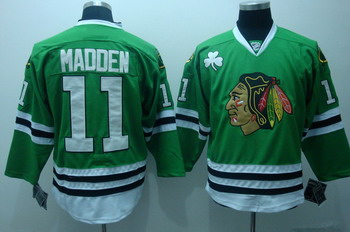 Chicago Blackhawks 11 John Madden Green Jerseys