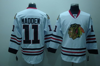 Chicago Blackhawks 11 John Madden White Jerseys