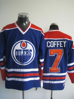 Edmonton Oilers 7 Paul Coffey blue jersey