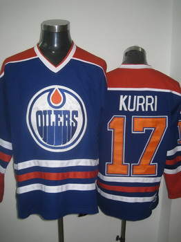 Edmonton Oilers 17 KURRI blue Jerseys