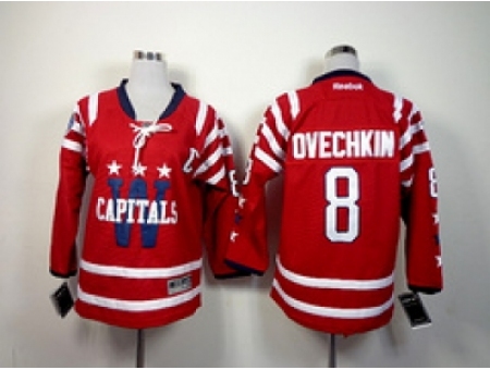 NHL Youth Washington Capitals #8 Alex Ovechkin Red Stitched Jerseys(2015 Winter Classic)