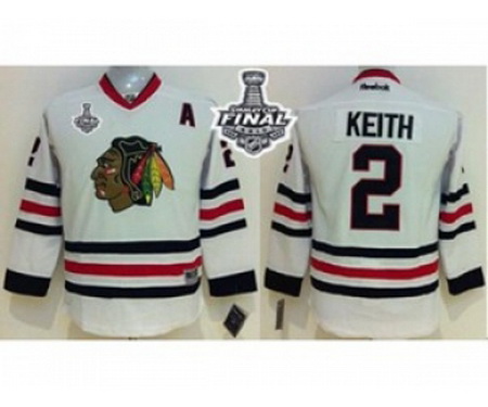 youth nhl jerseys chicago blackhawks #2 keith white[2015 winter classic][patch A]