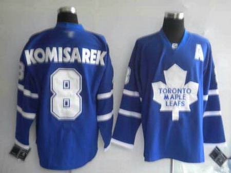 Pittaburgh Toronto Maple Leafs 8 KOMISAREK blue Jerseys