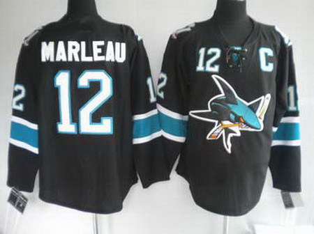 San Jose Sharks 12 MARLEAU black Jerseys