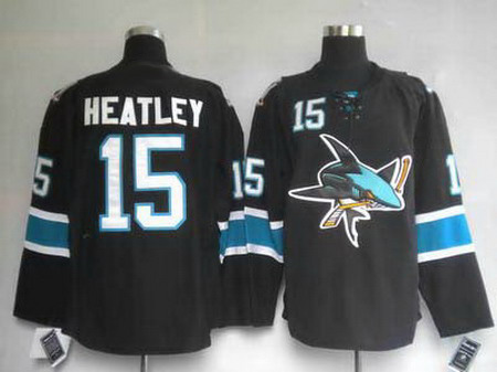 Jerseys San Jose Sharks 15 HEATLEY black Third Jerseys