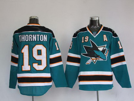 Jerseys San Jose Sharks 19 Joe Thornton Green