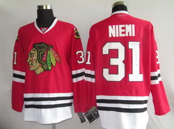 Chicago Blackhawks 31 Niemi red Ice Hockey Jerseys