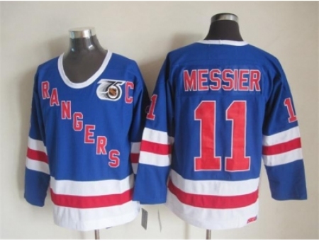 NHL New York Rangers #11 Mark Messier blue jerseys[m&n 75th]