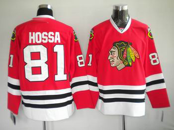 Chicago Blackhawks #81 Marian Hossa RED hockey Jersey