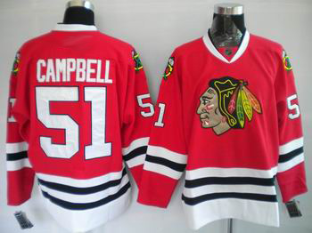 Chicago Blackhawks #51 CAMPBELL Red Jersey