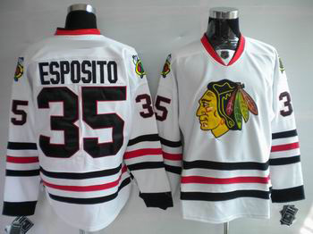 Chicago Blackhawks #35 Tony Esposito Hockey white Jersey