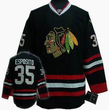 Chicago Blackhawks #35 Tony Esposito hockey Black Jersey