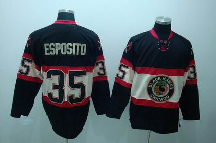 Chicago Blackhawks #35 Tony Esposito black NEW Third jersey