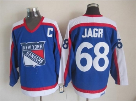 NHL New York Rangers #68 Jaromir Jagr Blue CCM Throwback Jerseys