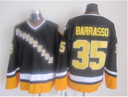 NHL Pittsburgh Penguins #35 barrasso black-yellow jerseys