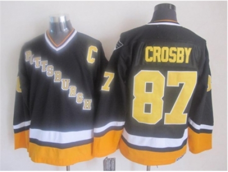 NHL Pittsburgh Penguins #87 Sidney Crosby black-yellow jerseys