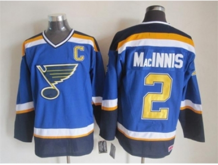 NHL St.Louis Blues #2 MacINNIS blue jerseys