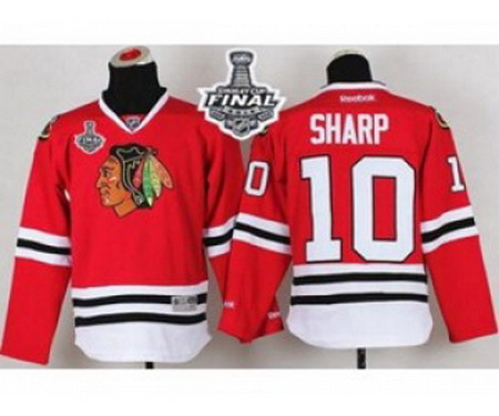 youth nhl jerseys chicago blackhawks #10 sharp red[2015 stanley cup]