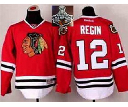 youth nhl jerseys chicago blackhawks #12 regin red[2015 Stanley cup champions]