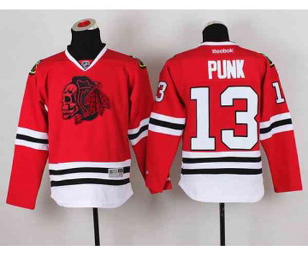 youth nhl jerseys chicago blackhawks #13 punk red[the skeleton head][punk]