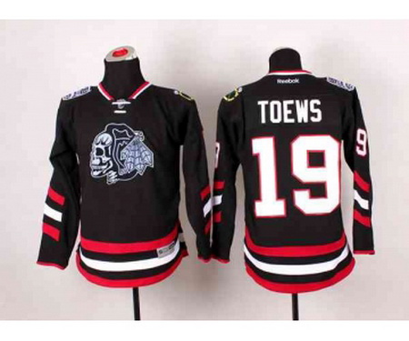 youth nhl jerseys chicago blackhawks #19 toews black-1[2014 Stadium Series][the skeleton head]