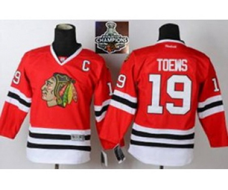 youth nhl jerseys chicago blackhawks #19 toews red[2015 Stanley cup champions][patch C]