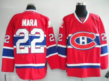 Hockey Montreal Canadiens #22 Paul Mara Stitched Replithentic Red Jersey