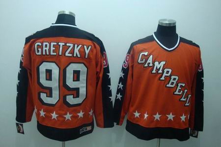 Edmonton Oilers jersey #99 GRETZKY ORANGE CAMPBELL all star CCM jersey