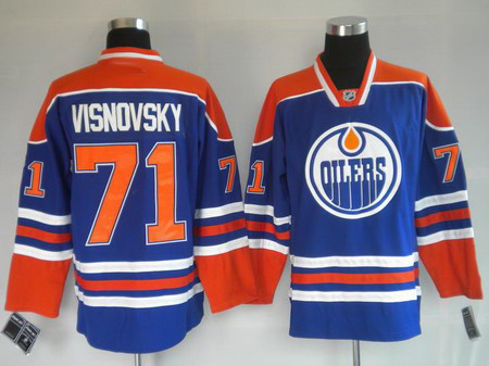 Edmonton Oilers #71 VISNOVSKY blue Jerseys