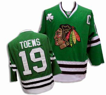 Chicago Blackhawks Edge Jonathan Toews #19 Green Jersey