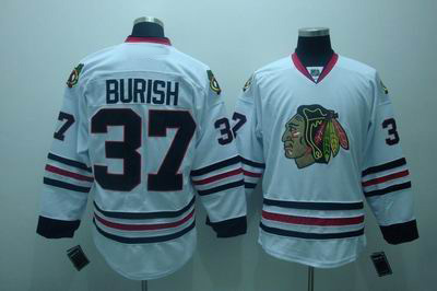 Chicago Blackhawks #37 Adam Burish Jerseys white