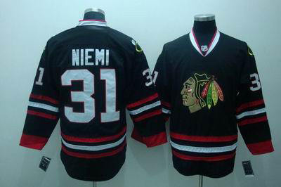 chicago blackhawks #31 antti niemi black jersey