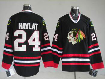 Chicago Blackhawks #24 Martin Havlat Black hockey Jersey