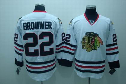 Chicago Blackhawks #22 brouwer white jerseys