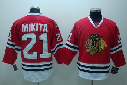 Chicago Blackhawks #21 Stan Mikita Red Jerseys