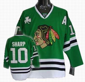 Chicago Blackhawks #10 Patrick Sharp hockey Green Jersey