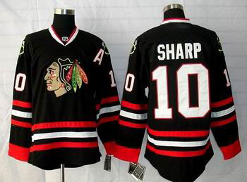 Chicago Blackhawks #10 Patrick Sharp hockey black Jersey