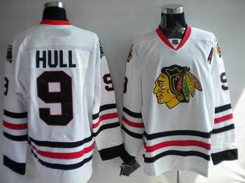 Chicago Blackhawks #9 Bobby Hull Hockey white jersey