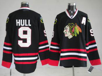 Chicago Blackhawks #9 Bobby Hull Hockey black jersey