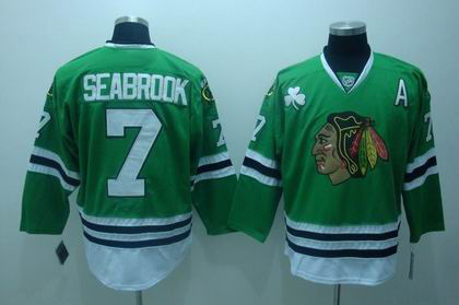 Chicago Blackhawks #7 Brent Seabrook Green Jerseys