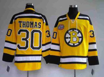 Boston Bruins #30 THOMAS 2010 Winter Classic Premier Jersey yellow