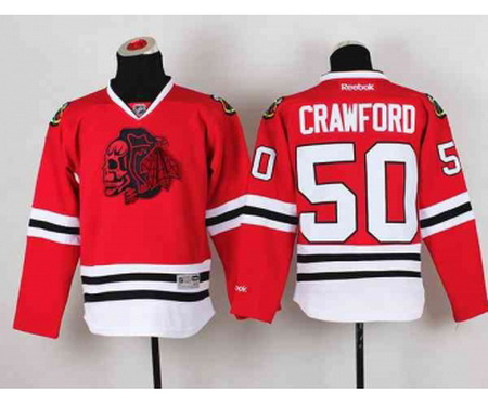 youth nhl jerseys chicago blackhawks #50 crawford red[the skeleton head]