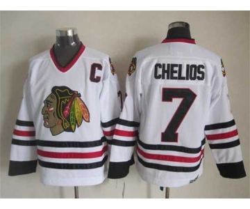 nhl jerseys chicago blackhawks 7 chelios white[patch C][chelios]