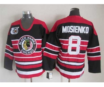 nhl jerseys chicago blackhawks 8 mosienko black-red[75th]