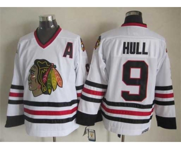 nhl jerseys chicago blackhawks 9 hull white[patch A]