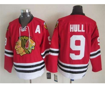 nhl jerseys chicago blackhawks 9 hull red[m&n][patch A]