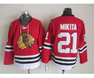 nhl jerseys chicago blackhawks 21 mikita red[m&n]